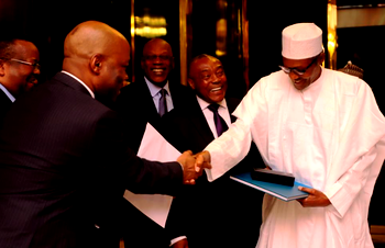 Photos: Buhari meets Ecobank management
