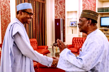 Photos: President Buhari receives Gen. Yakubu Gowon in State House