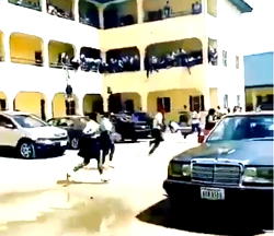 STAMPEDE: Legs broken, hands injured as student detonates teargas in school