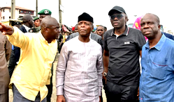 Photos: Osinbajo, Sanwo-Olu, Bala Usman tour Apapa traffic