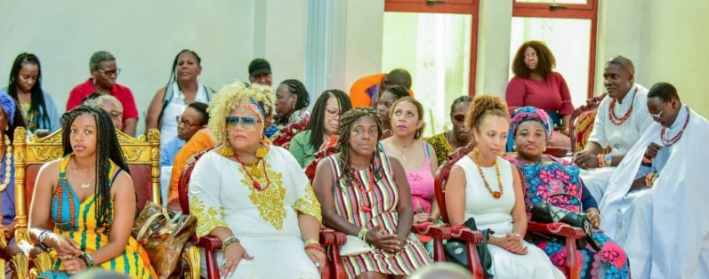 African-American tourists, during the visit of the tourists to the Palace, in Benin City, Edo State capital.
