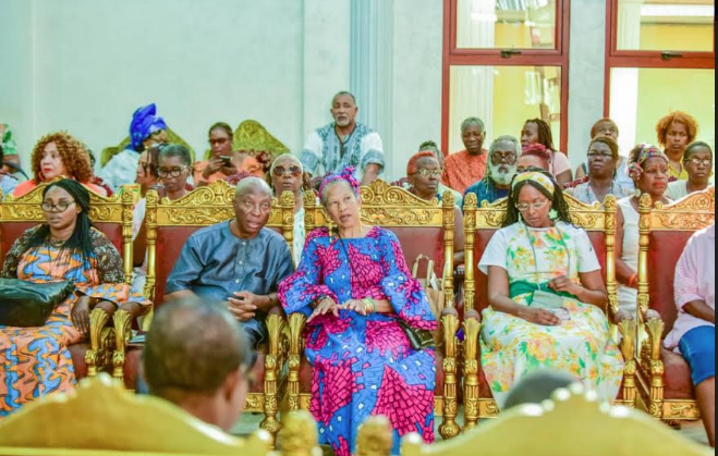 African-American tourists, during the visit of the tourists to the Palace, in Benin City, Edo State capital.