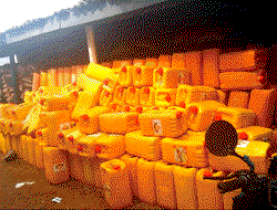 Customs Seize Caskets Containing 19 Jerry Cans Of Petrol in Ogun
