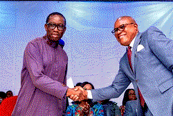 Okowa felicitates with Funkekeme Solomon at 59
