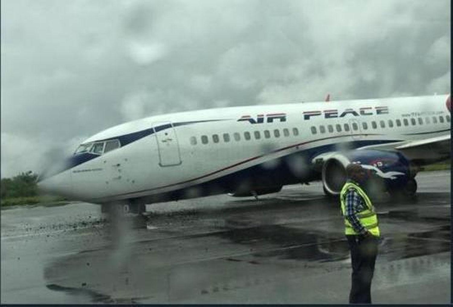 Air-Peace plane crash-lands in Lagos