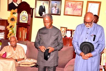 Photos: Osinbajo. Tinubu, others  pay condolence visit to Afenifere leader Fasoranti