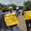 Photos: Protest against Senator Abbo in Abuja