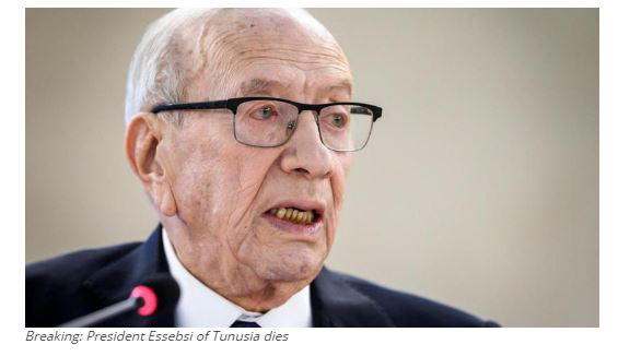 President Essebsi of Tunusia dies