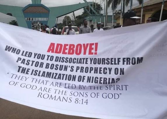 Protesters storm RCCG, ask Pastor Adeboye to speak up against injustice