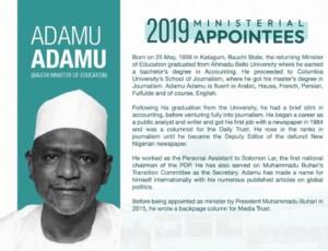Adamu, Minister, Buhari