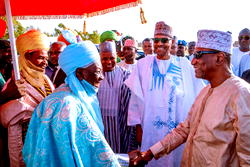 Photos: President Alpha Conde visits Buhari in Daura