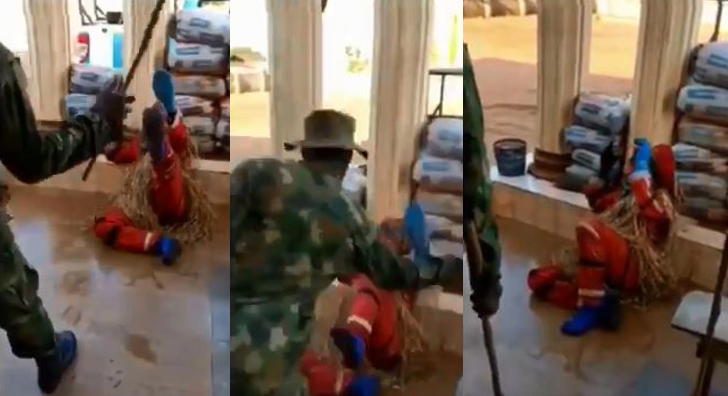 Video: Nigerian soldier flogs masquerade
