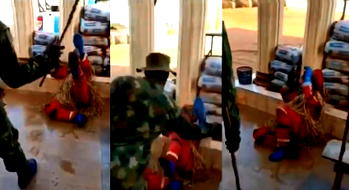 Video: Nigerian soldier flogs masquerade