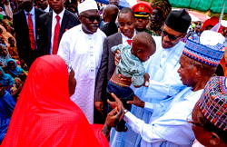 Photos: Buhari visits IDPs in Katsina