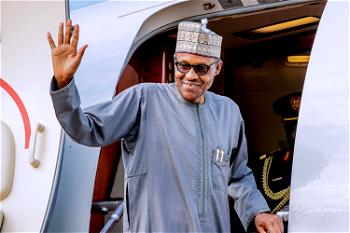 Buhari, wife depart Abuja after handing over to Tinubu