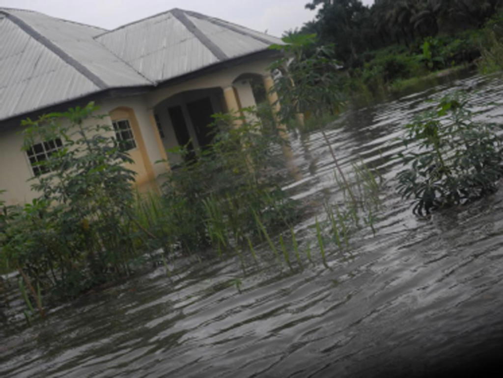 •Flood takes over Owerri, following the damage done to the drainage system, courtesy of Chief Rochas Okorocha’s urban renewal policy. Photo: Chidi Nkwopara