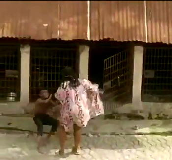 Video: Woman arrested for flogging, locking boy in dog cage