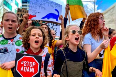 Australian school pupils on a strike to protest inaction by leaders on Climate Change. Photo: ABC News