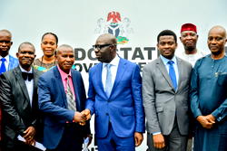 Obaseki seeks partnership with surveyors on project evaluation, execution