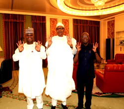Buhari, Bello, Oshiomhole in closed-door meeting