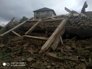 Three storey building collapses from foundation in Enugu