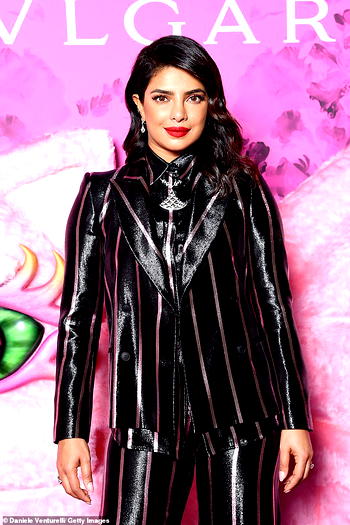 Priyanka Chopra embraces androgynous chic in striped trouser