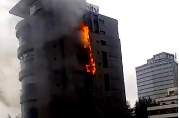 Just in: Fire razes Unity Bank headquarters in Lagos