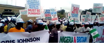 Breaking: Protesters storm UK high commission office over $9.6bn judgement (Photos)