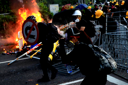 Police fire tear gas as Hong Kong rings in New Year