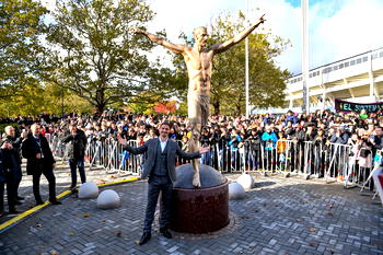 Ibrahimovic unveils larger than life statue in hometown
