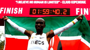 Kenyan athlete breaks two-hour marathon mark by 20 seconds