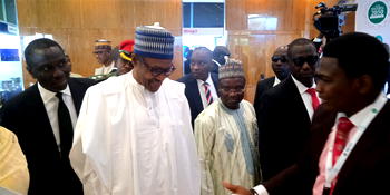 Photos: Buhari with Ezenwa, Dana Air’s Media and Communications Manager