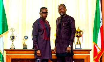 Okowa receives Apostle Suleiman, charges the Church to be change agents