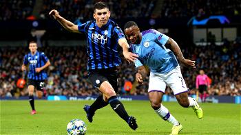 Sterling bags hat-trick as Foden sees red in City’s 5-1 thrashing of Atalanta