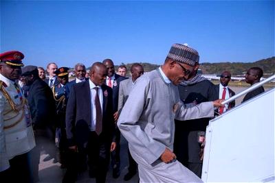 Buhari jets out