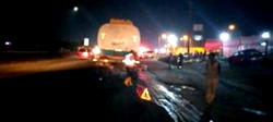 Oil tanker burns on Otedola Bridge, Lagos
