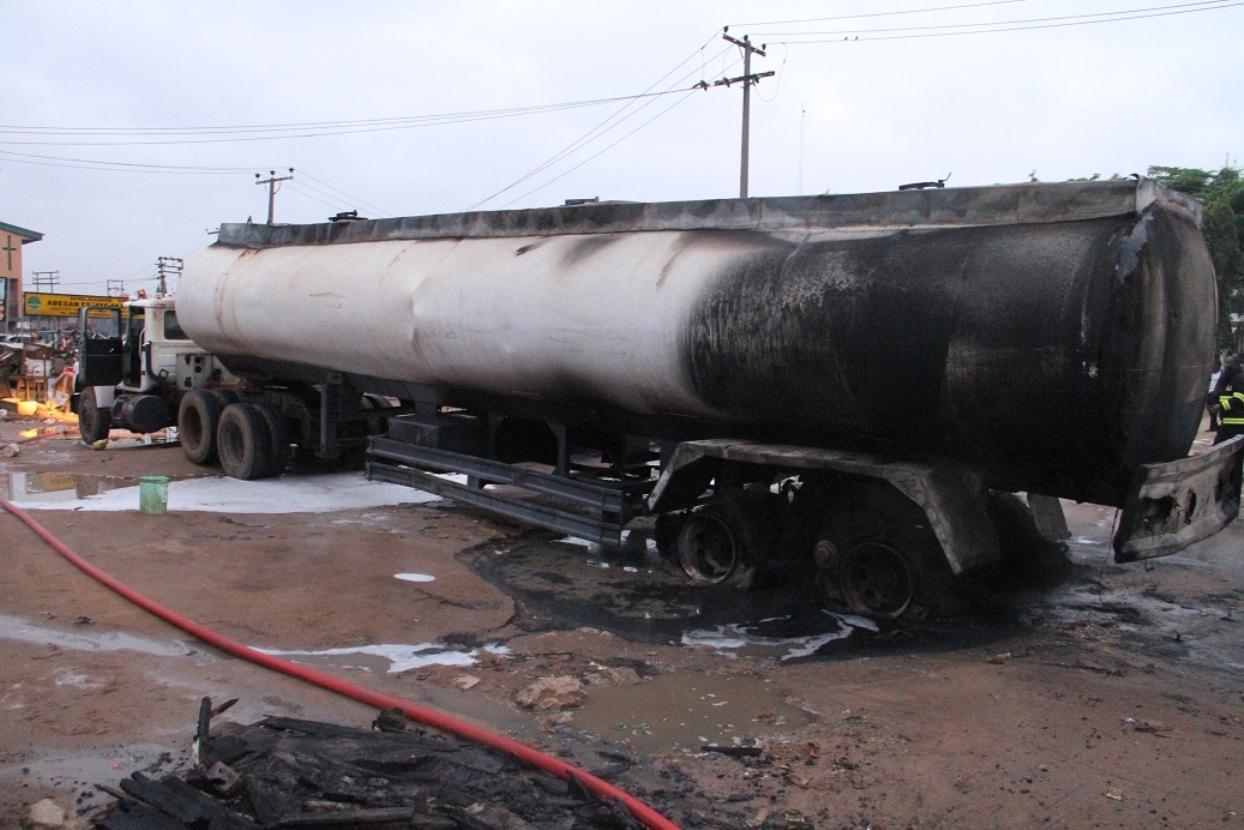 Tanker driver on the run after tanker exploded in Lagos