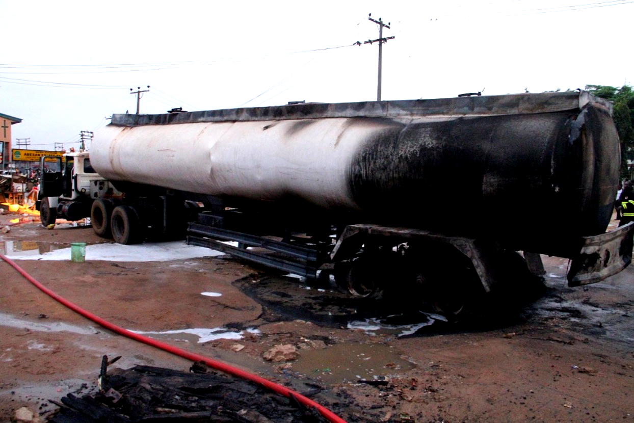 Tanker driver on the run after tanker exploded in Lagos