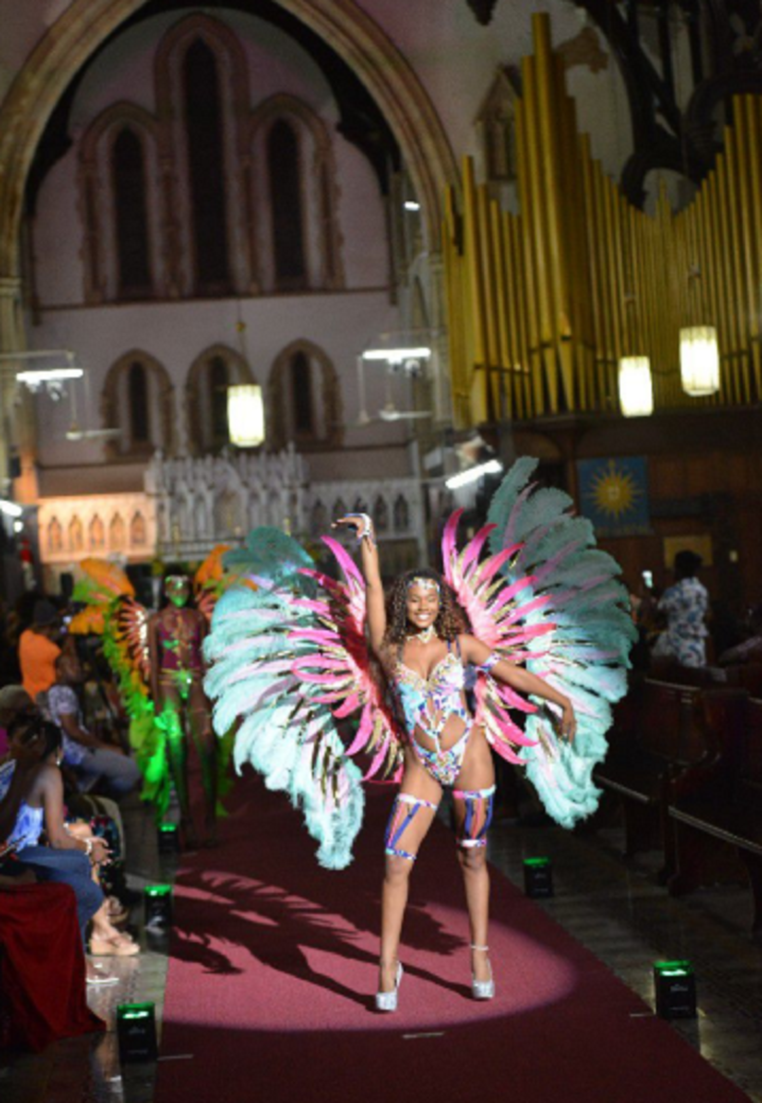 VIDEO: Models appear in swimsuits during fashion show in church