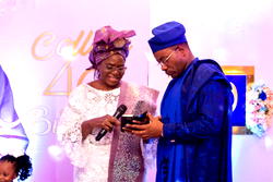 Fayose’s mother parties with Collins Balogun at 40