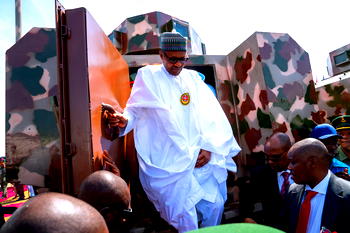 President Buhari unveils made in Nigeria armoured vehicles
