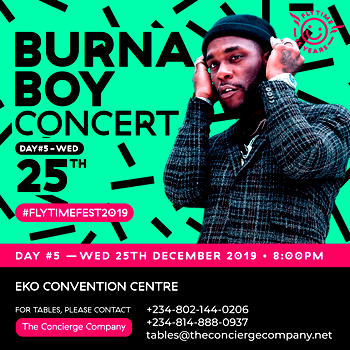 Christmas with Burna Boy live at flytime music festival 2019