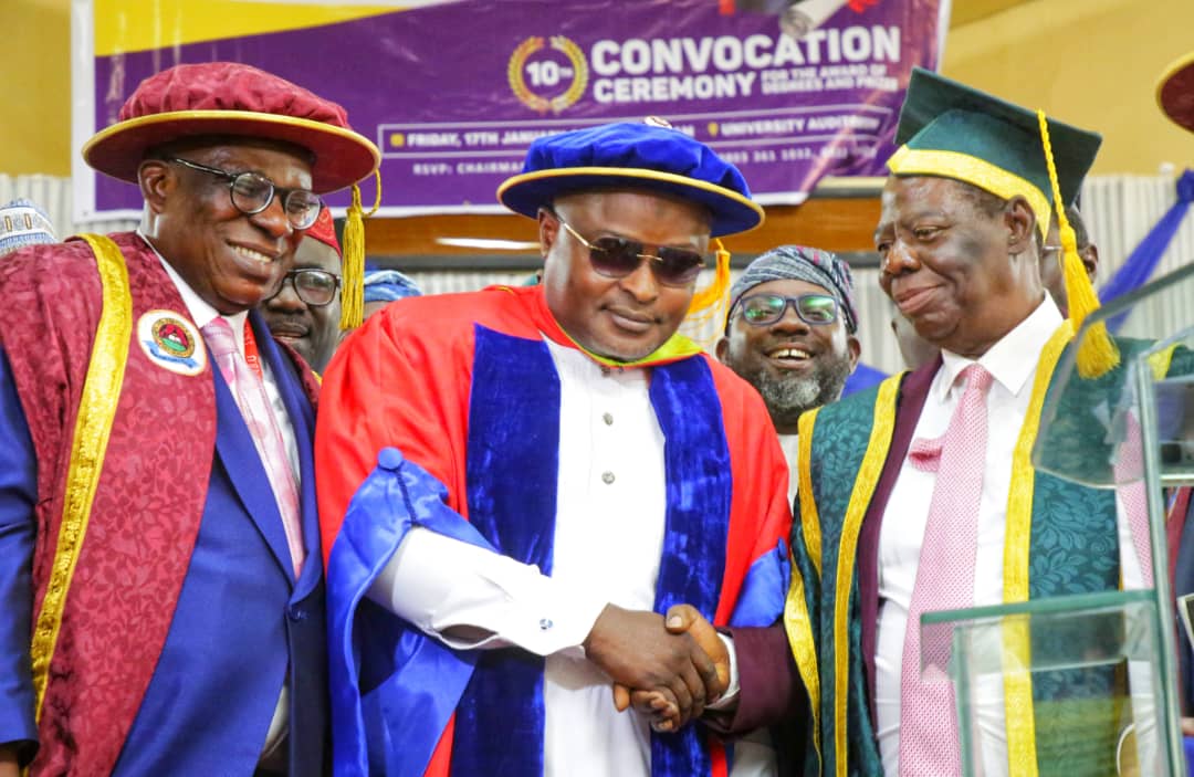 Photos: Joseph Ayo Babalola University honours Obasa, as he bags Ph.D