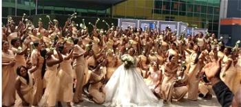 Photos: Sandra Ikeji shuts down Lagos with 200 bridesmaid at her wedding
