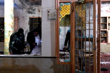 At least 15 dead in Pakistan mosque suicide bombing