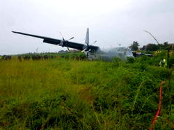 South African military plane catches fire in DR Congo, no casualties
