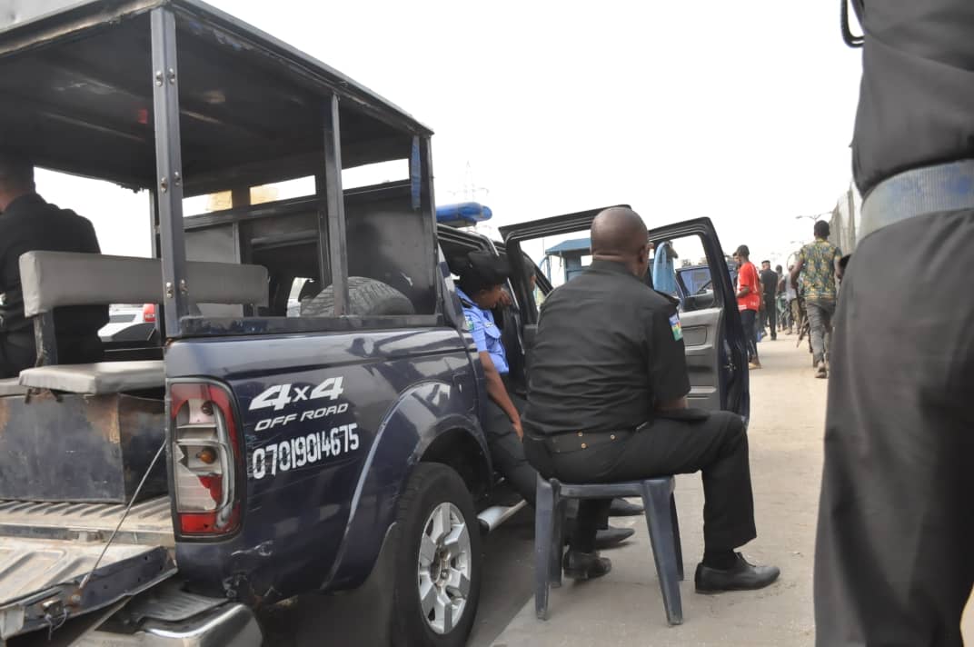 PHOTOS: Police barricade Gani Fawehinmi Park venue of Amotekun rally in Lagos