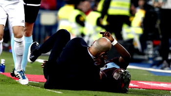 OUCH: Painful moment Zidane gets booted in the mouth