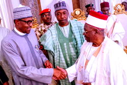 PHOTOS: Buhari on sympathy visit to Borno over recent terrorist attack