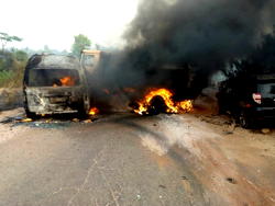 PHOTO: Five Okomu Oil personnel burnt to death in road accident